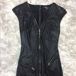 Bebe leather bodycon dress